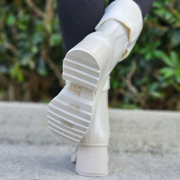 Women's Chunky Block Heel Ankle Boots Gray Color - Picture 5 of 5